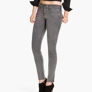 Current Elliott Fishnet Diamond Print Skinny Jeans